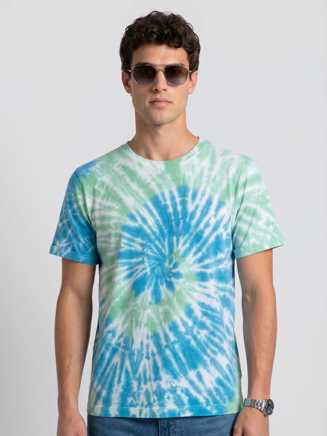 Mokajodi Green Slim Fit Printed T-Shirt
