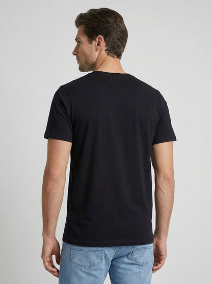 Mokajodi Black Slim Fit Graphic Print T-Shirt