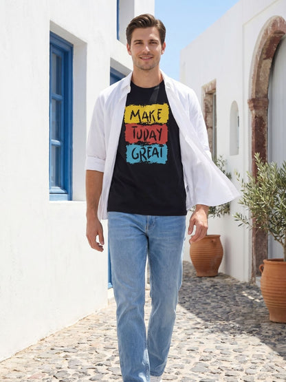 Mokajodi Black Slim Fit Graphic Print T-Shirt