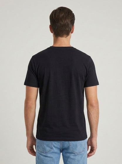 Mokajodi Black Slim Fit Graphic Print T-Shirt