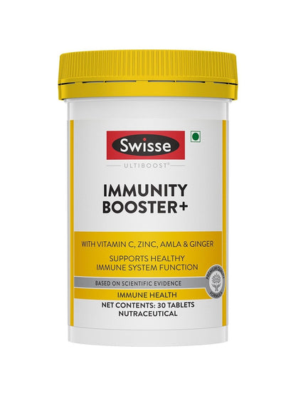 Swisse Immunity Booster+ with Vitamin C, Zinc, Amla & Ginger for Natural Immune Support (30 Tablets)