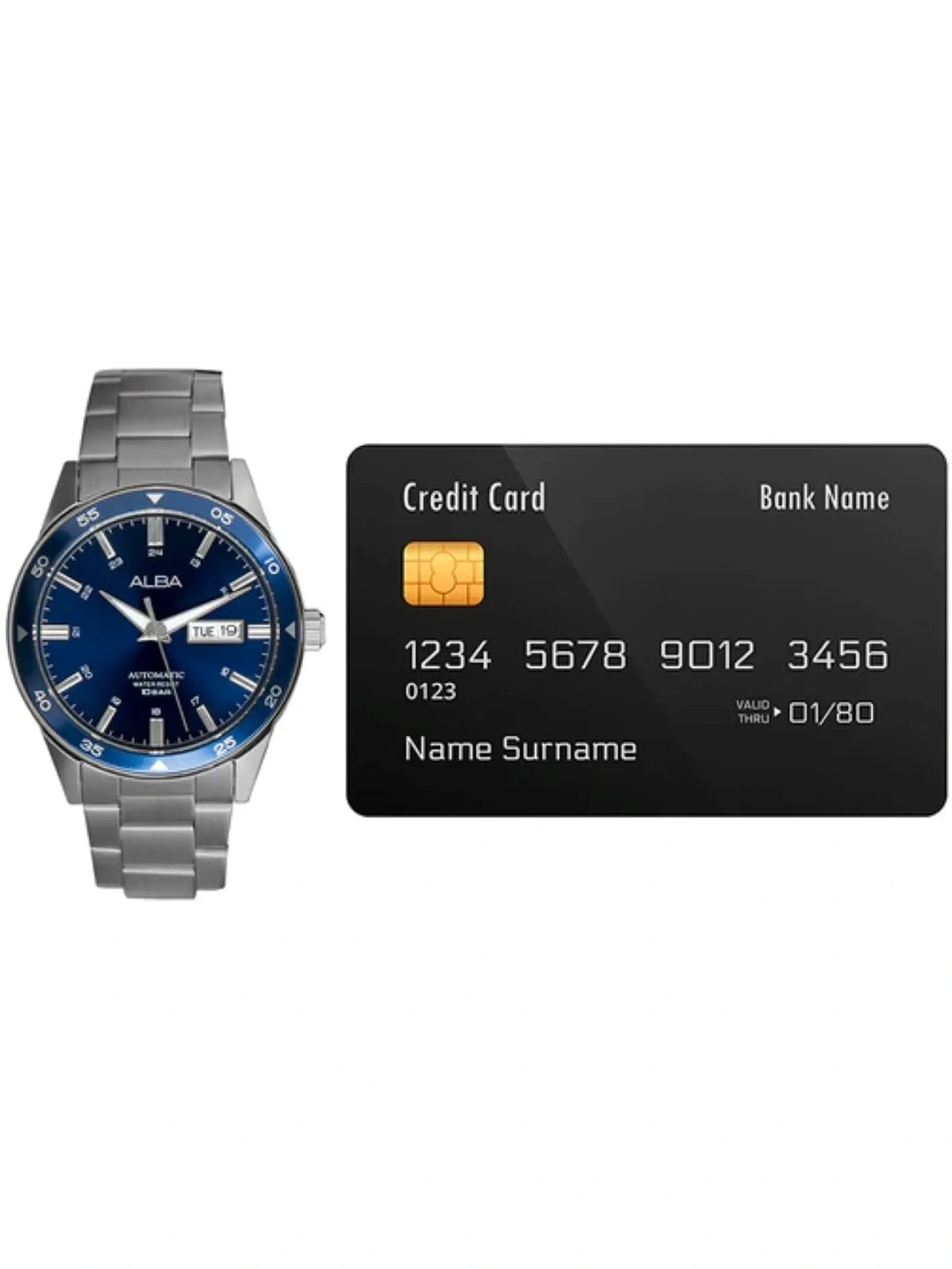 Alba Round Black Dial Analog Watch With Metal Strap - AL4593X1