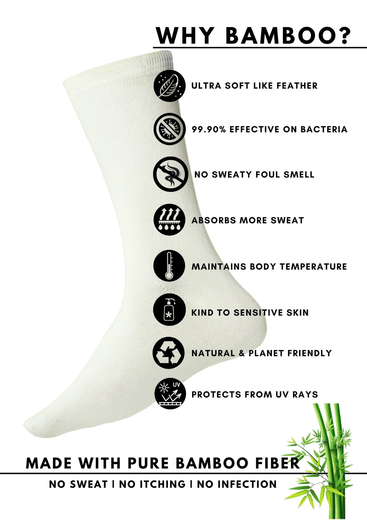 Bamboology Black Ultra Soft Ankle Length Socks (Pack of 2)