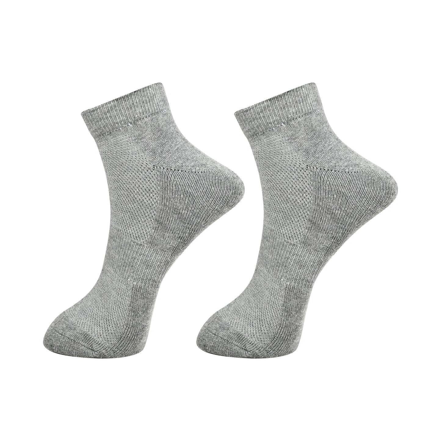 Bamboology Gray & White Ultra Soft Ankle Length Socks (Pack of 2)