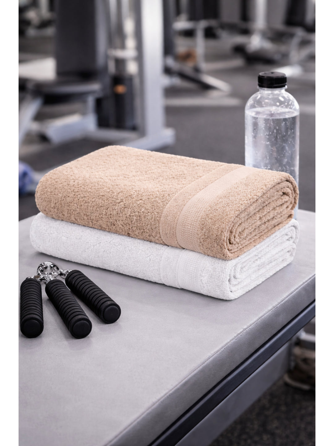 Bamboology Beige & White Ultra Soft Bath Towel Pack of 2