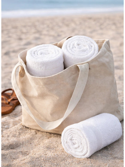 Bamboology Beige & White Ultra Soft Bath Towel Pack of 2
