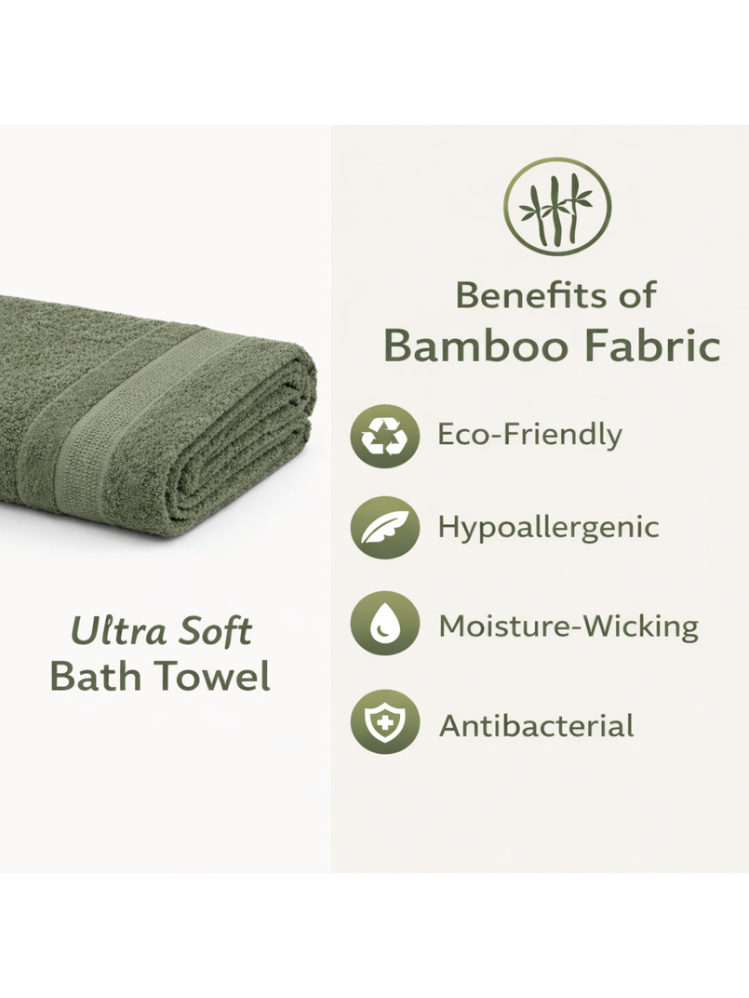 Bamboology Green & Rust Ultra Soft Bath Towel Pack of 2