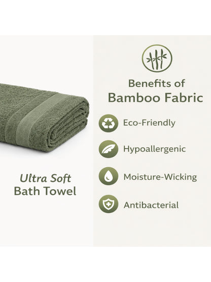 Bamboology Green & Rust Ultra Soft Bath Towel Pack of 2