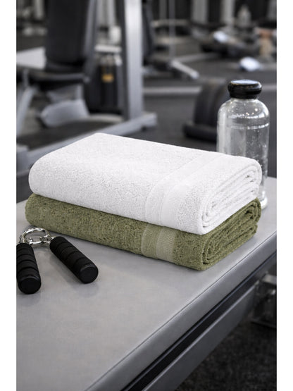 Bamboology Green & White Ultra Soft Bath Towel Pack of 2