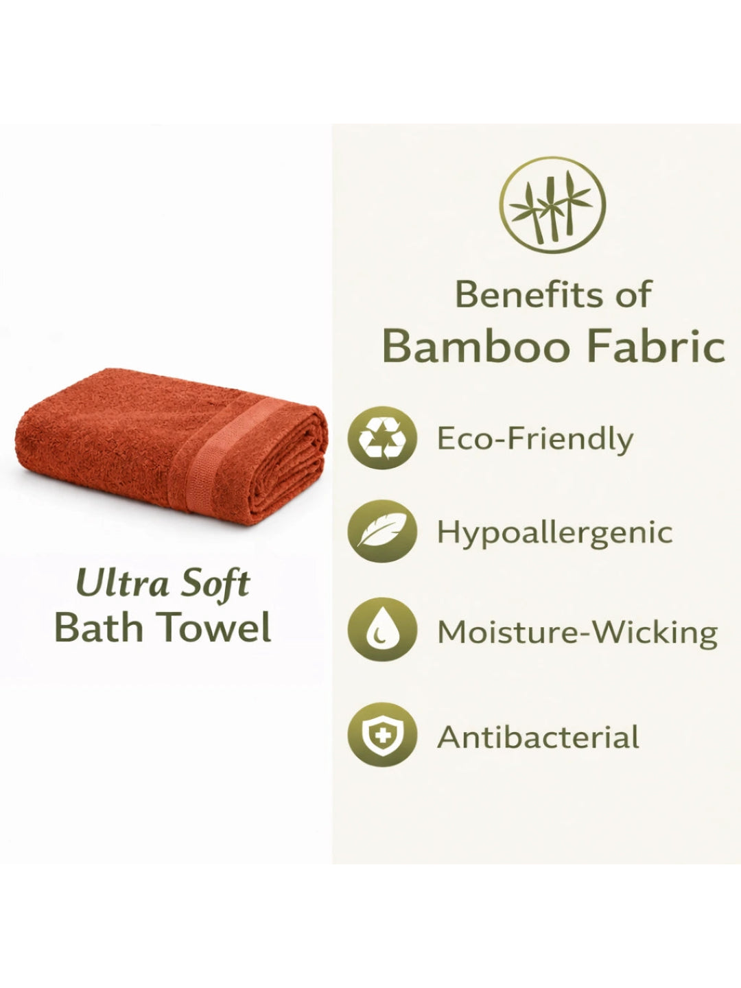 Bamboology Rust Red Ultra Soft Quick Dry Bath Towel