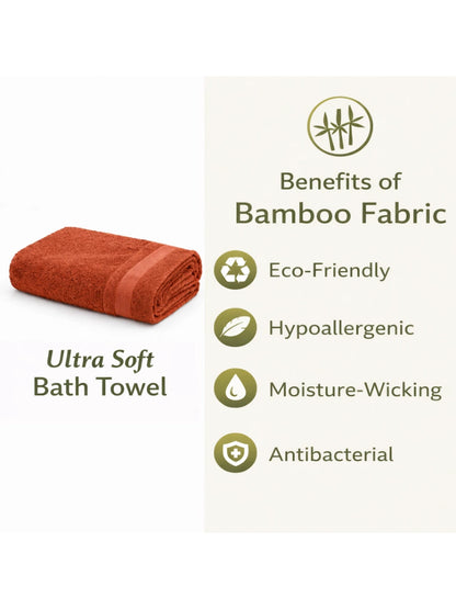 Bamboology Rust & White Ultra Soft Bath Towel Pack of 2
