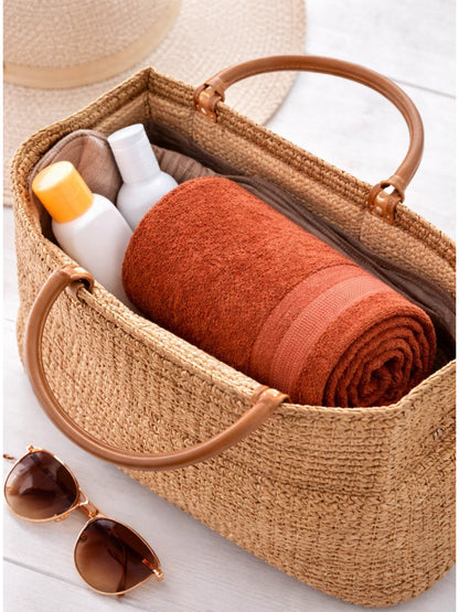 Bamboology Rust & White Ultra Soft Bath Towel Pack of 2