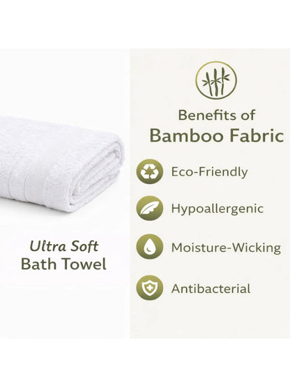 Bamboology White Ultra Soft Quick Dry Bath Towel