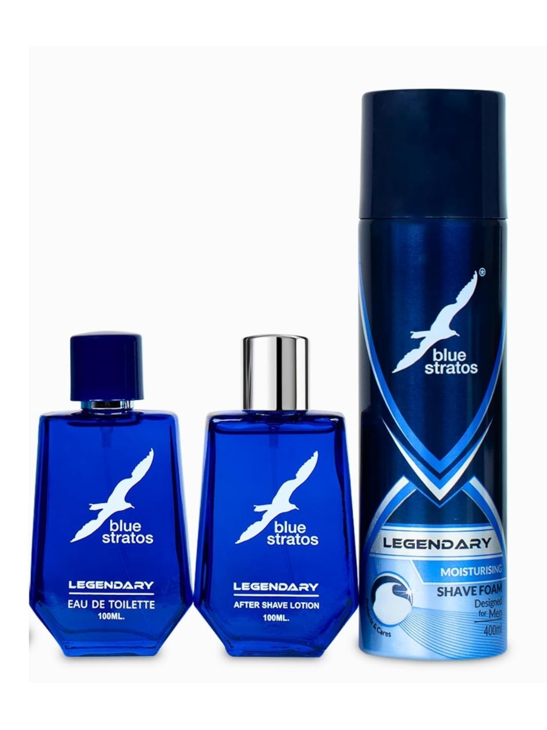 Blue Stratos Legendary Grooming Combo | Eau de Toilette, After Shave Lotion & Shaving Foam