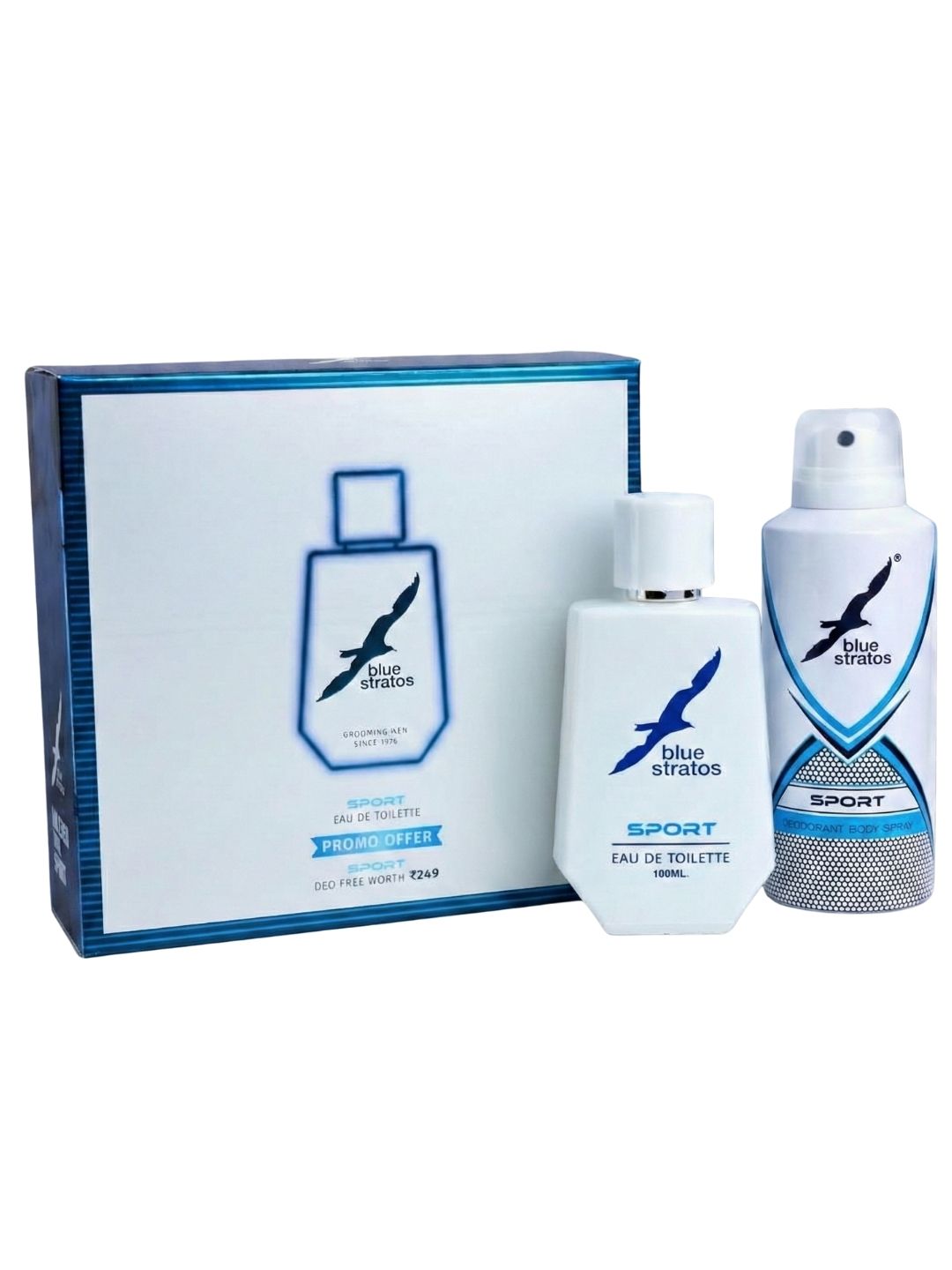Blue Stratos Sport Eau de Toilette with  Free Deo  (100ml)