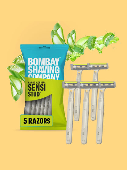 Bombay Shaving Company Sensi Stud Twin Blade Disposable Razors (Pack of 5)