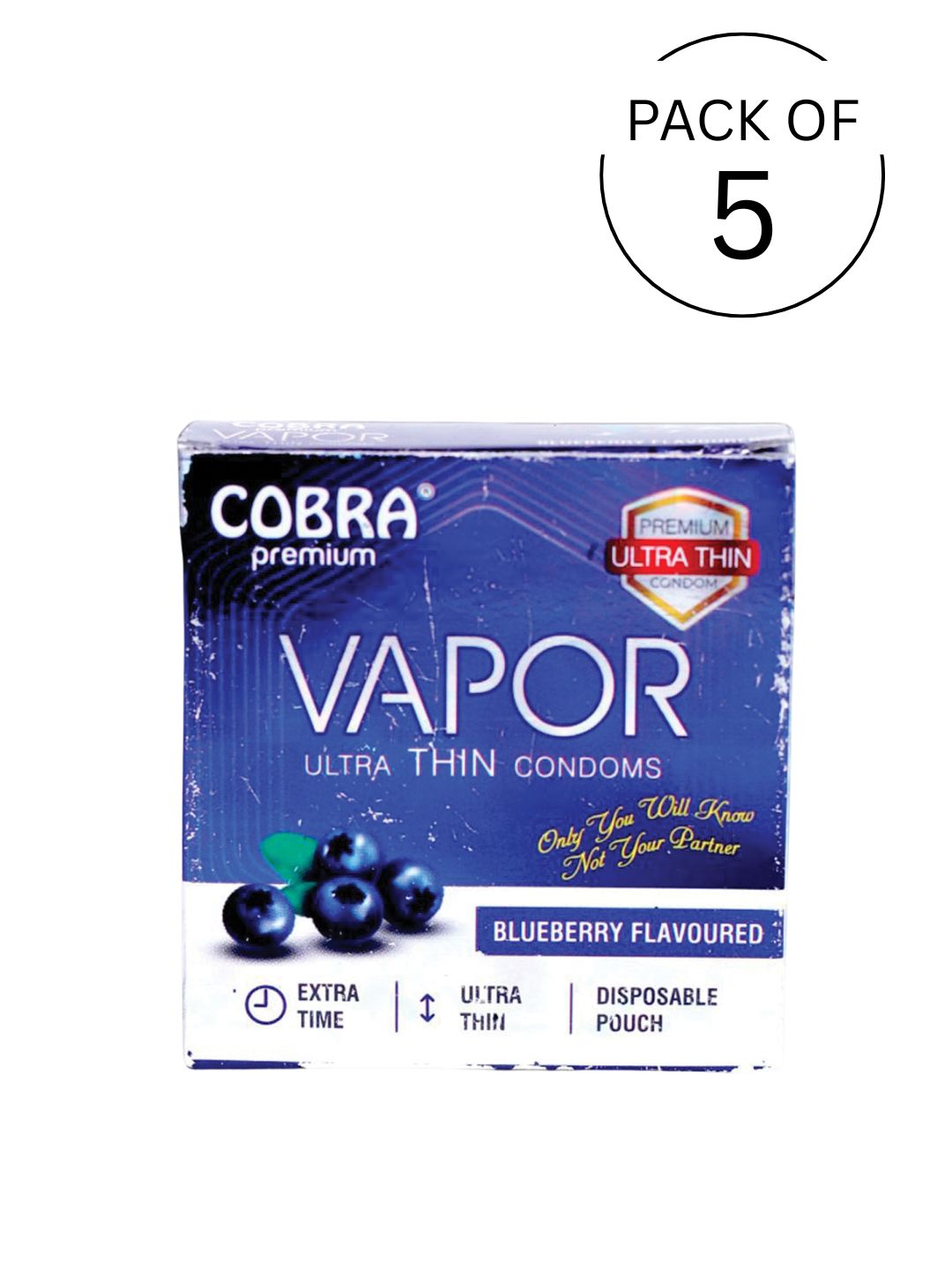 Cobra Premium-Vapor Ultra Thin Blueberry Flavoured Condoms