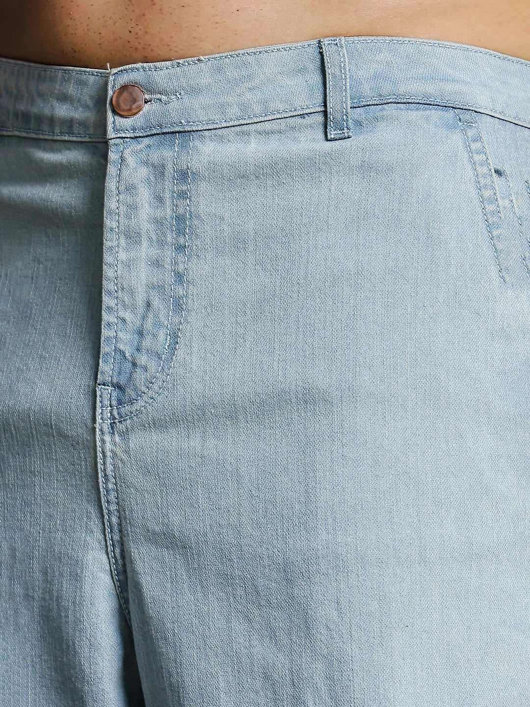 House Of Koala Light Blue Raw Wash Heavy Weight Premium Streetwear Baggy Fit Denim Cargo