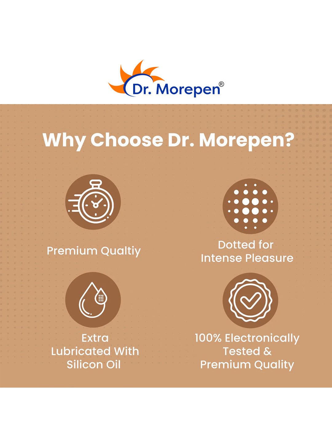 Dr.Morepen Exygra Dotted Chocolate Flavoured Condoms (Lubricated)