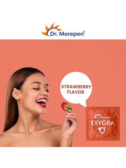 Dr.Morepen Exygra Dotted Strawberry Flavoured Condoms (Lubricated)