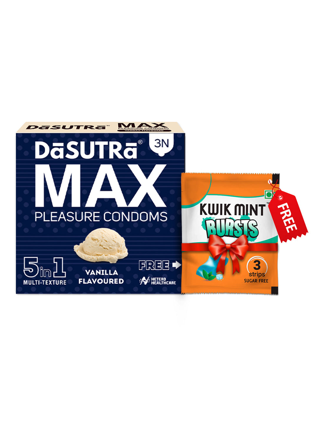 DaSutra Max Pleasure 5-in-1 Multi-Texture Vanilla Flavoured Condoms