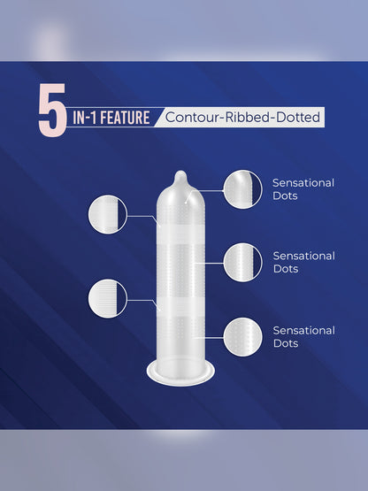DaSutra Max Pleasure 5-in-1 Multi-Texture Vanilla Flavoured Condoms