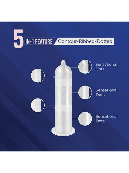 DaSutra Wet & Wild 3-in-1 Ribbed-Contour-Dotted Pineapple Flavoured Condoms
