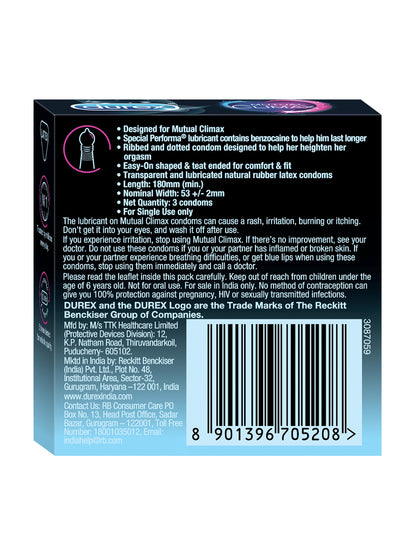 Durex Mutual Climax Condoms (3 in each pack)