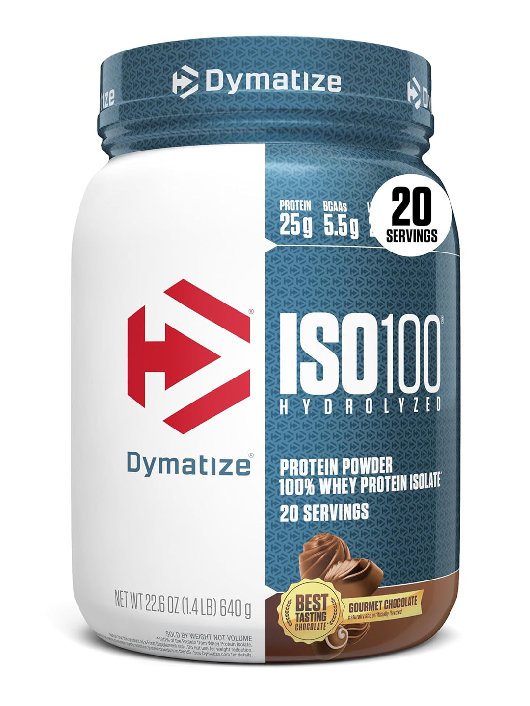 Dymatize ISO100 Hydrolyzed Whey Protein Isolate Gourmet Chocolate Powder 640g