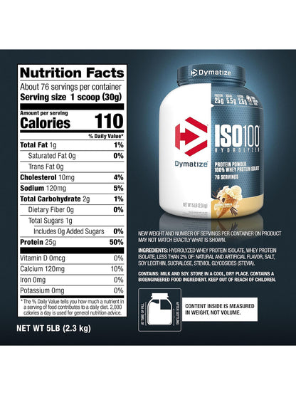 Dymatize ISO100 Hydrolyzed Whey Protein Isolate Powder 2.3kg