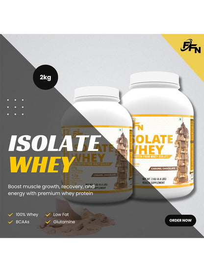 Fitness Freak Nutrition Isolate Whey Protein Caramel Chocolate Powder 2 kg