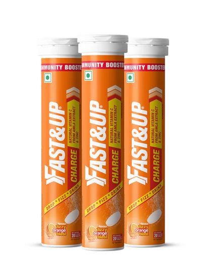 Fast&Up Natural Orange Immunity Booster Effervescent 60 Tablets (Pack of 3)