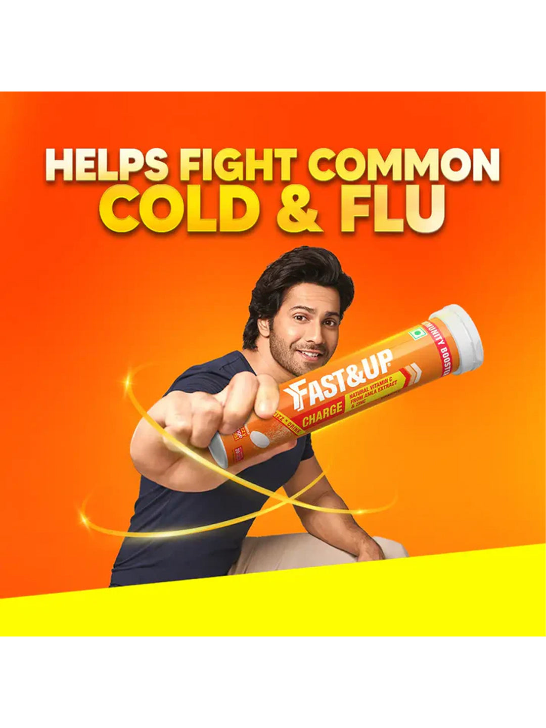 Fast&Up Natural Orange Immunity Booster Effervescent 60 Tablets (Pack of 3)