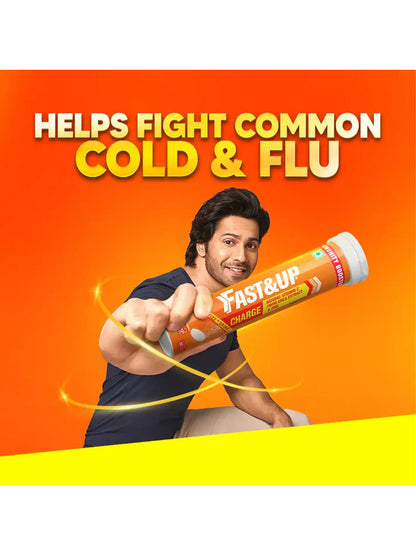 Fast&Up Natural Orange Immunity Booster Effervescent 60 Tablets (Pack of 3)