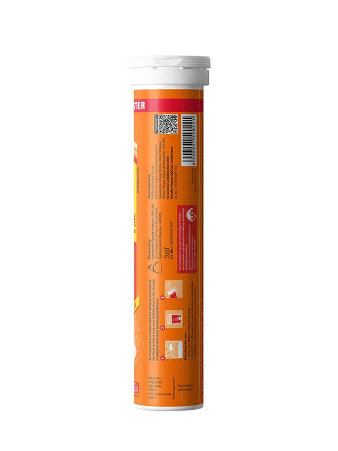 Fast&Up Natural Orange Immunity Booster Effervescent 60 Tablets (Pack of 3)