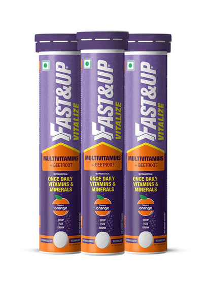 Fast&Up Orange Multivitamins for All Day 60 Energy Tablets (Pack of 3)