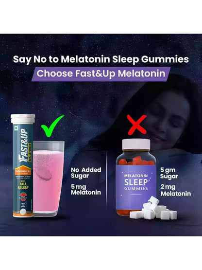 Fast&Up Strawberry Melatonin + L-Theanine Effervescent 60 Tablets (Pack of 3)