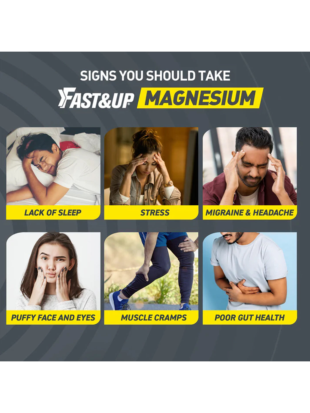 Fast&Up Magnesium + Zinc Lime & Lemon Effervescent 60 Tablets (Pack of 3)