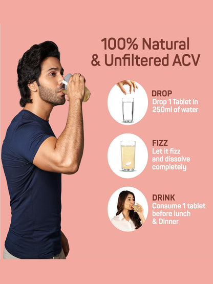 Fast&Up Apple Cider Vinegar Effervescent Tablet (Pack of 4)