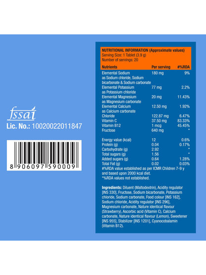 Fast&Up Berry's Reload Low Sugar Electrolyte Effervescent 40 Tablets (Pack of 2)