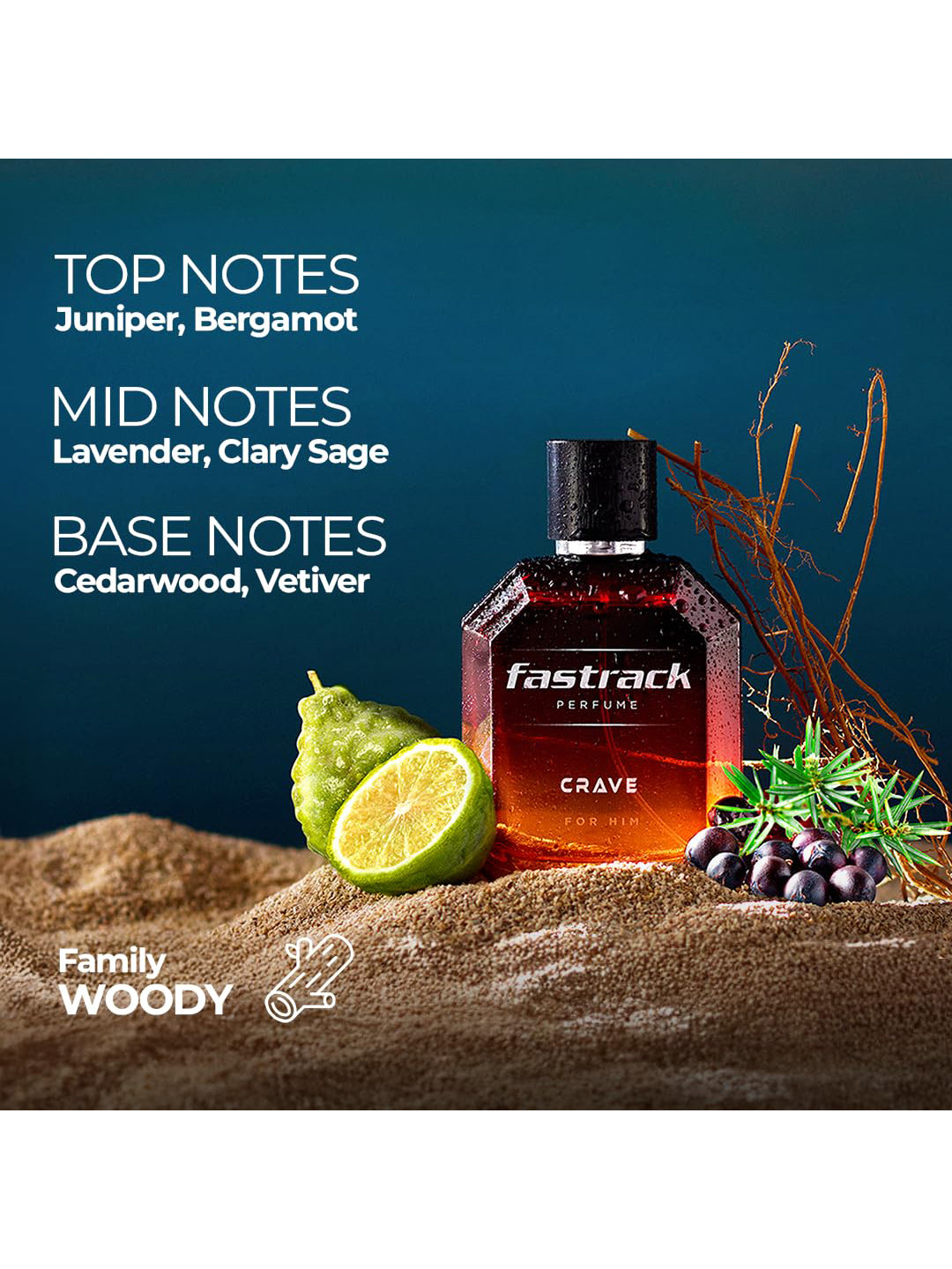Fastrack Crave EDP Perfume for Men Woody Long Lasting Fragrance (100ml)