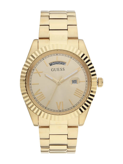 Guess Round 42mm Champagne Dial Analog Watch - GW0265G2