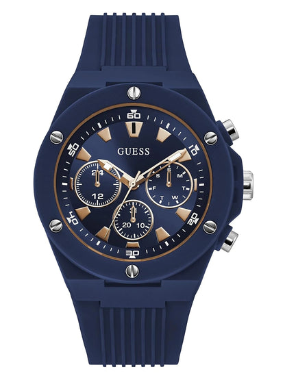 Guess Round Blue Dial Analog Watch - GW0268G3