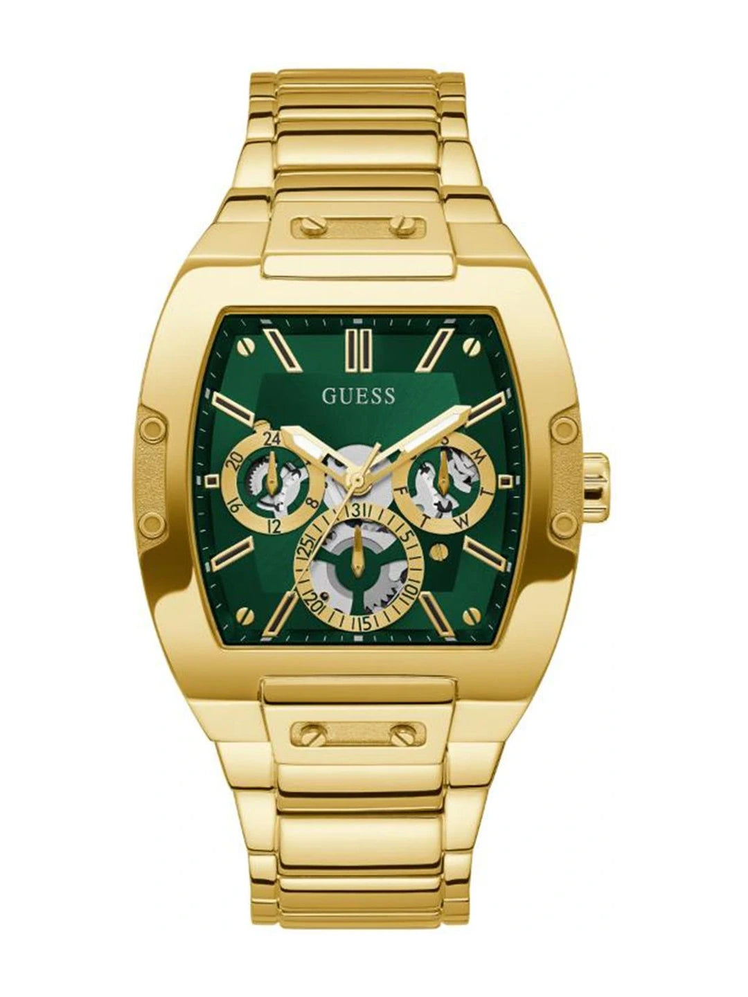 Guess Rectangle 42mm Green Dial Analog Watch - GW0456G3