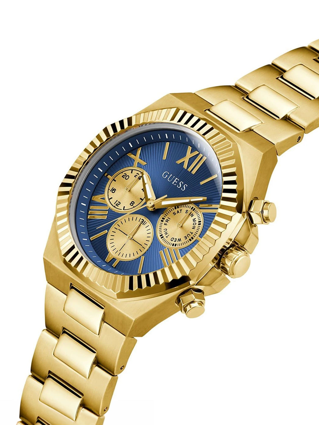 Guess Round 44mm Blue Dial Analog Watch - GW0703G6