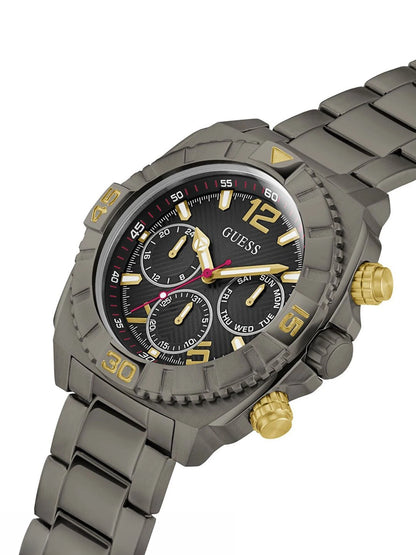 Guess Round 44mm Black Dial Analog Watch - GW0800G2