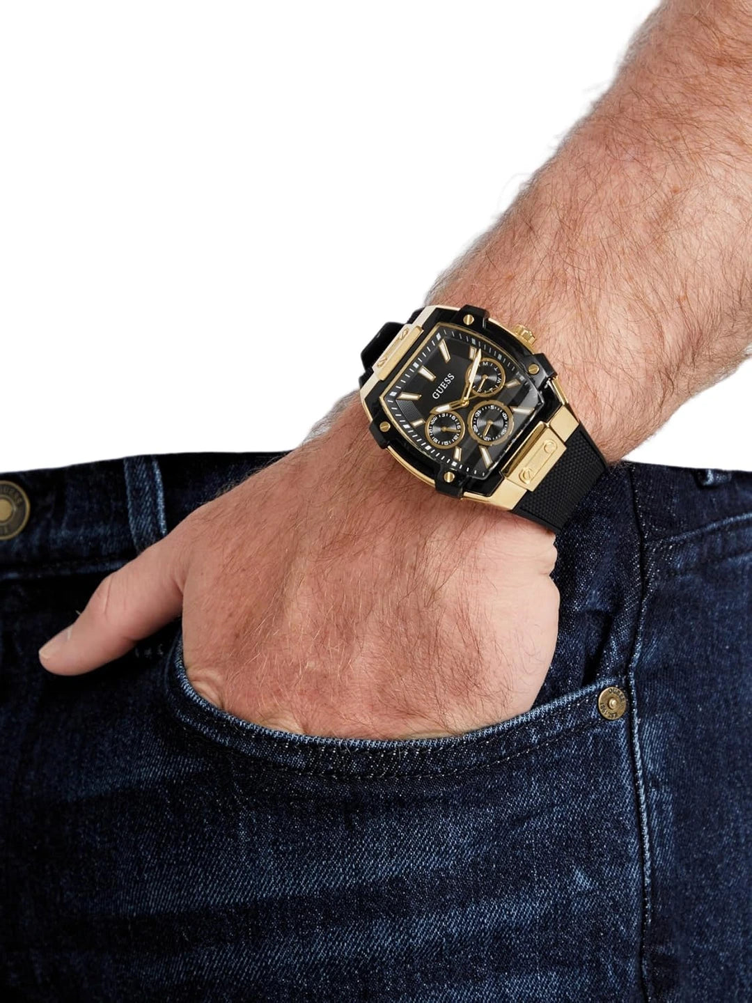 Guess Rectangular Analog Watch - GW0956G2