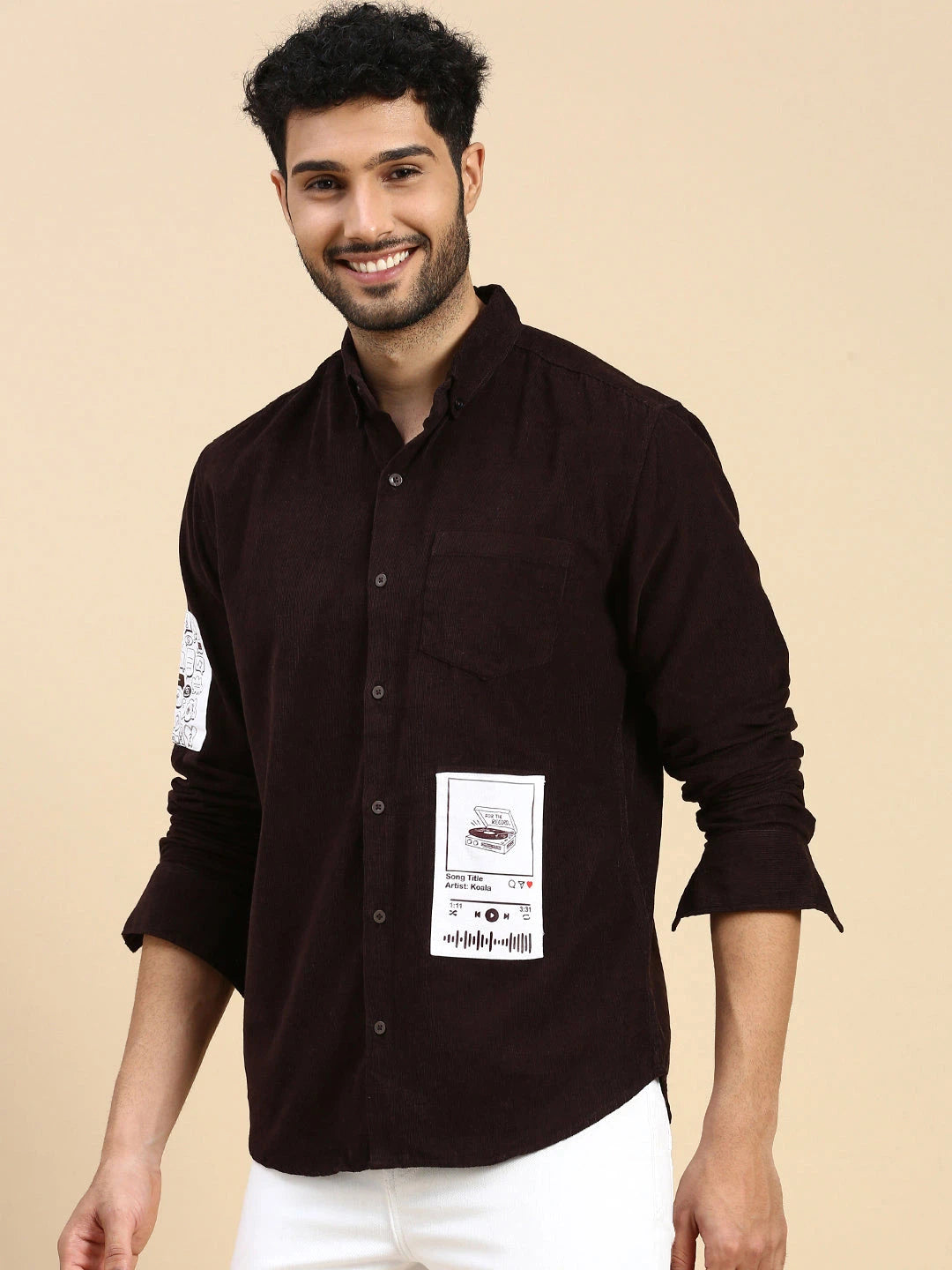 House Of Koala Relaxed Fit Brown Corduroy Shirt