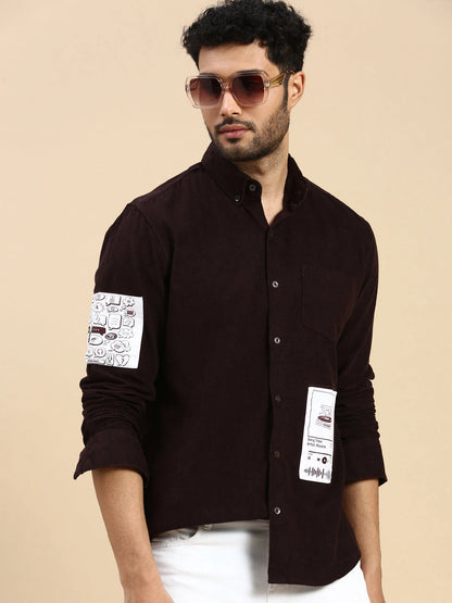 House Of Koala Relaxed Fit Brown Corduroy Shirt