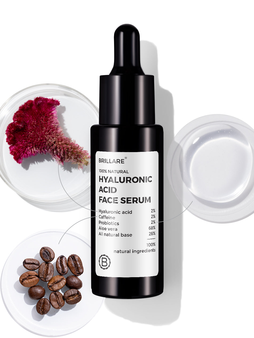 Brillare Hyaluronic Acid Face Serum For Dry, Ageing Skin (30ml)